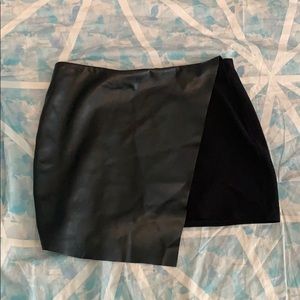 faux leather skirt.